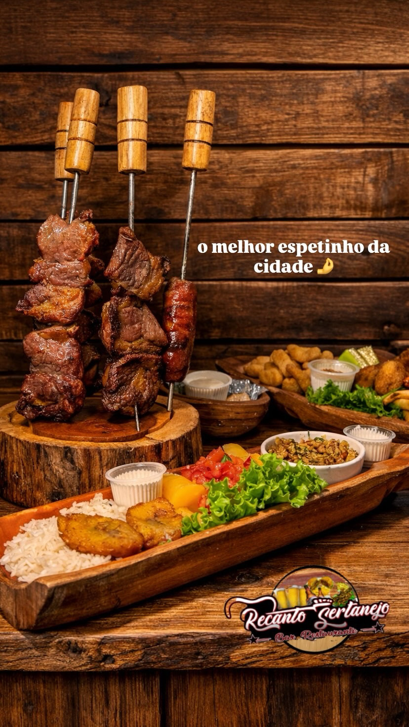 Detalhe de prato servido no Recanto Sertanejo